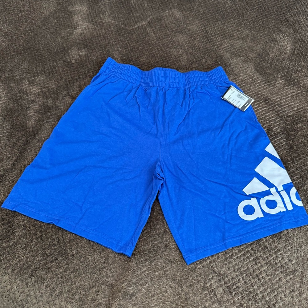 adidas Royal Blue Kids Shorts with White Logo